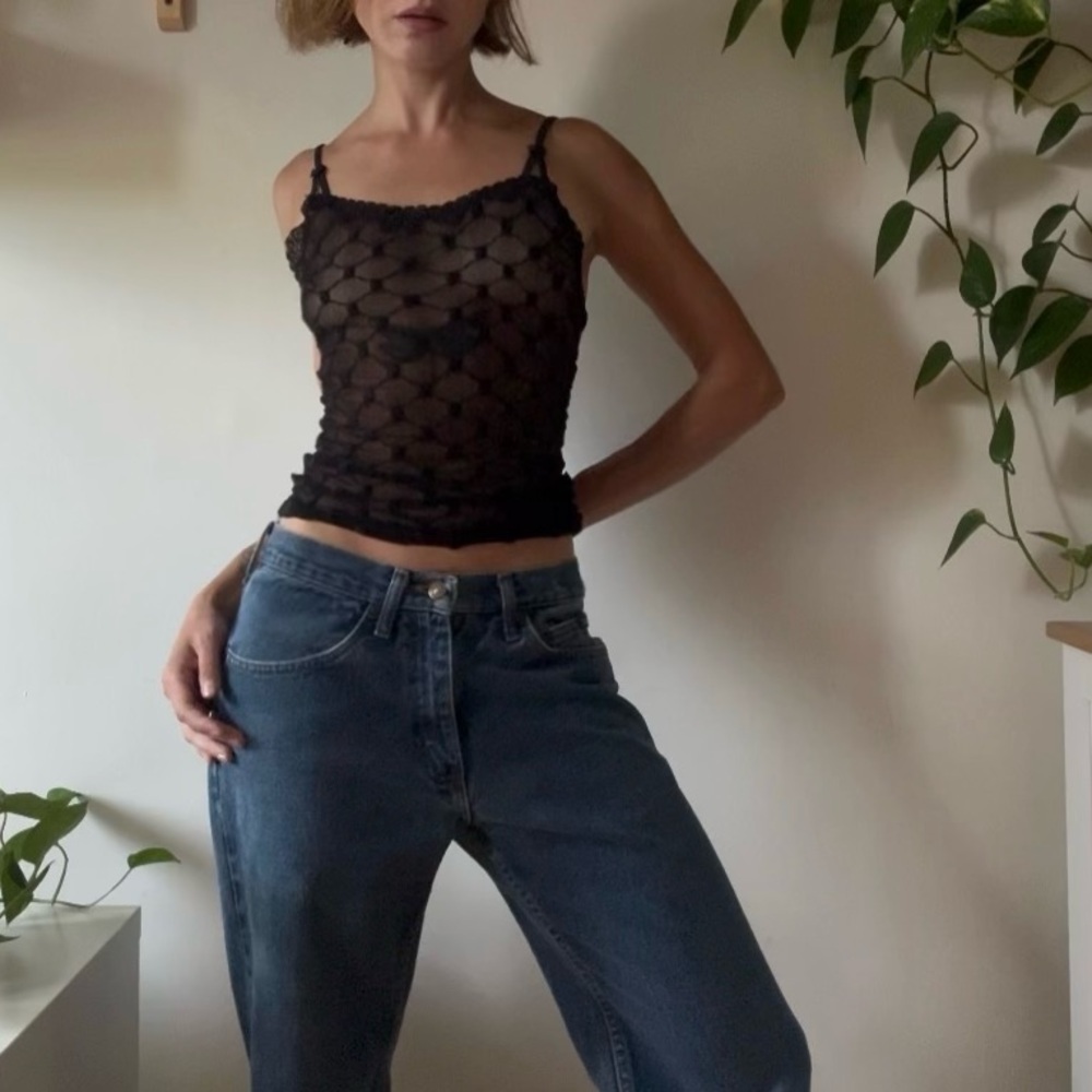 Black mesh tank top (fits S-M)